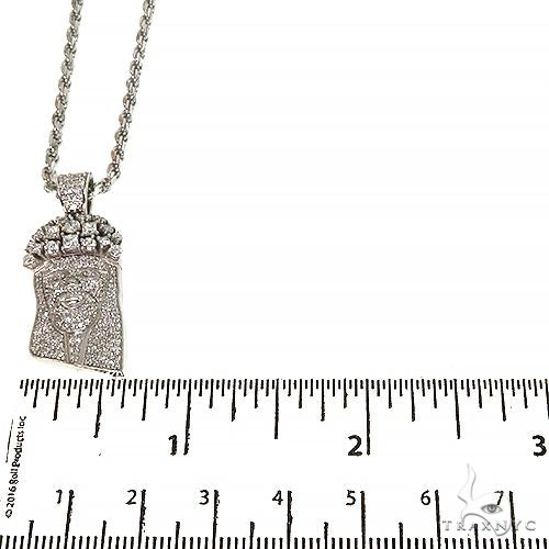 14K Gold Mini Jesus Head Diamonds on The Crown Pendant Set, view 4