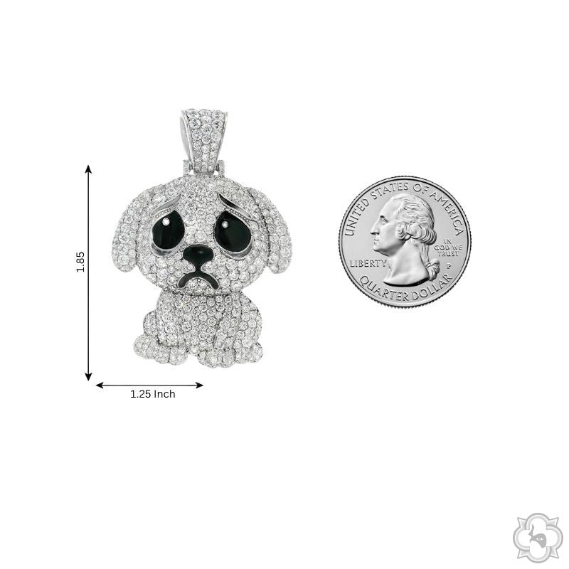 10K Gold Puppy Iced Lab-Grown Diamond pendant, photo 7 of 7