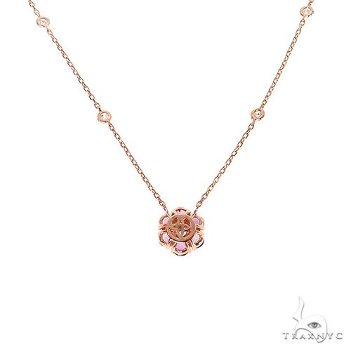 14K Gold Purple Sapphire Diamond Flower Necklace, photo 4 of 5