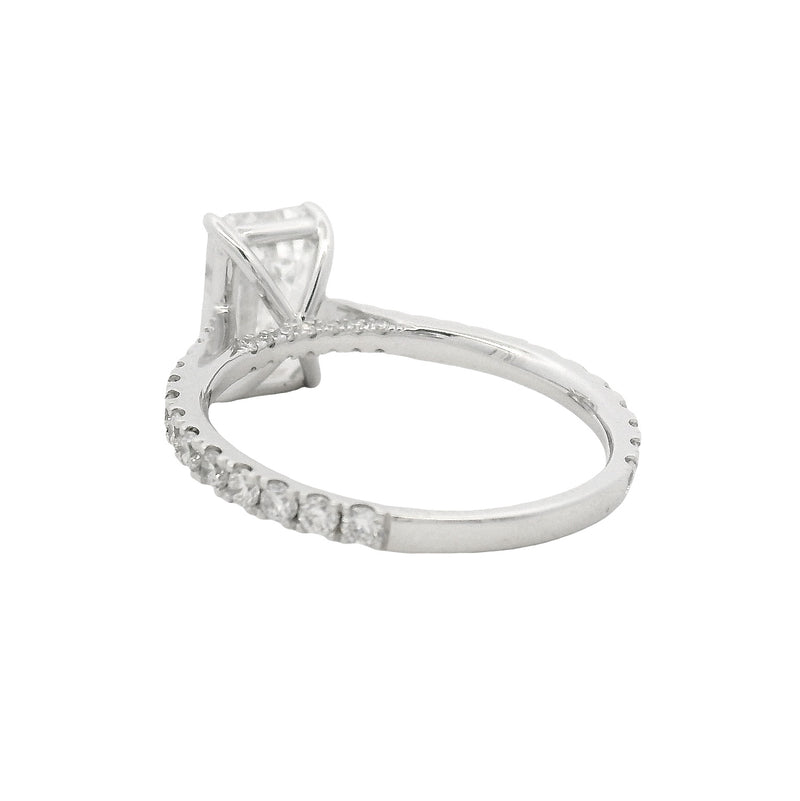 Lumiére Emerald Cut Engagement Ring in 14K gold, view 4