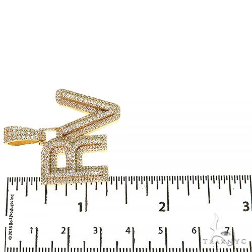 14K Gold 'RV' Initial Diamond Pendant, photo 6 of 6