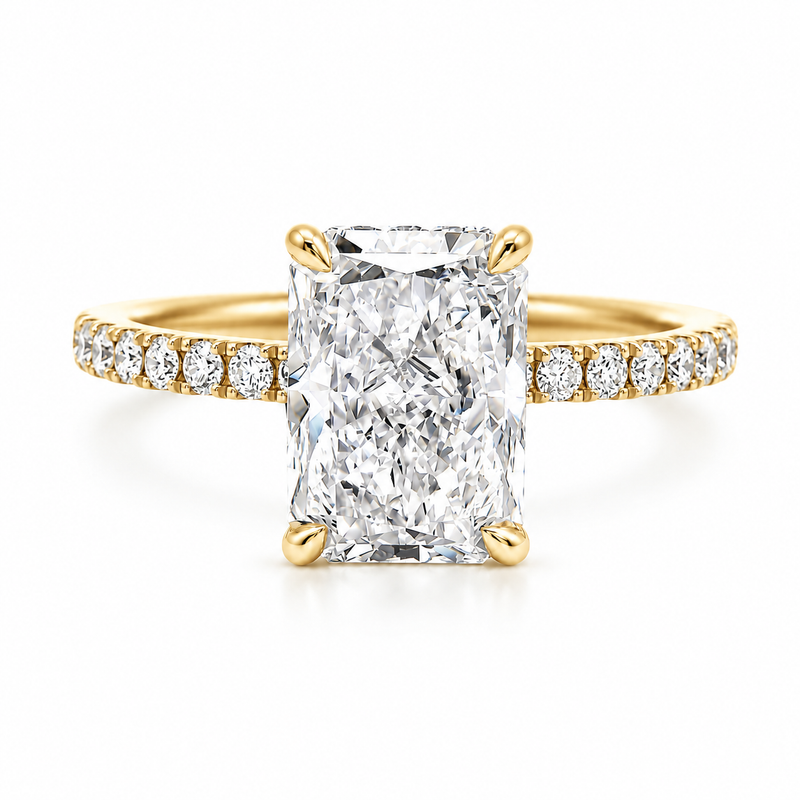 14K Gold Radiant Lab-Grown Diamond Engagement Ring, photo 2 of 7