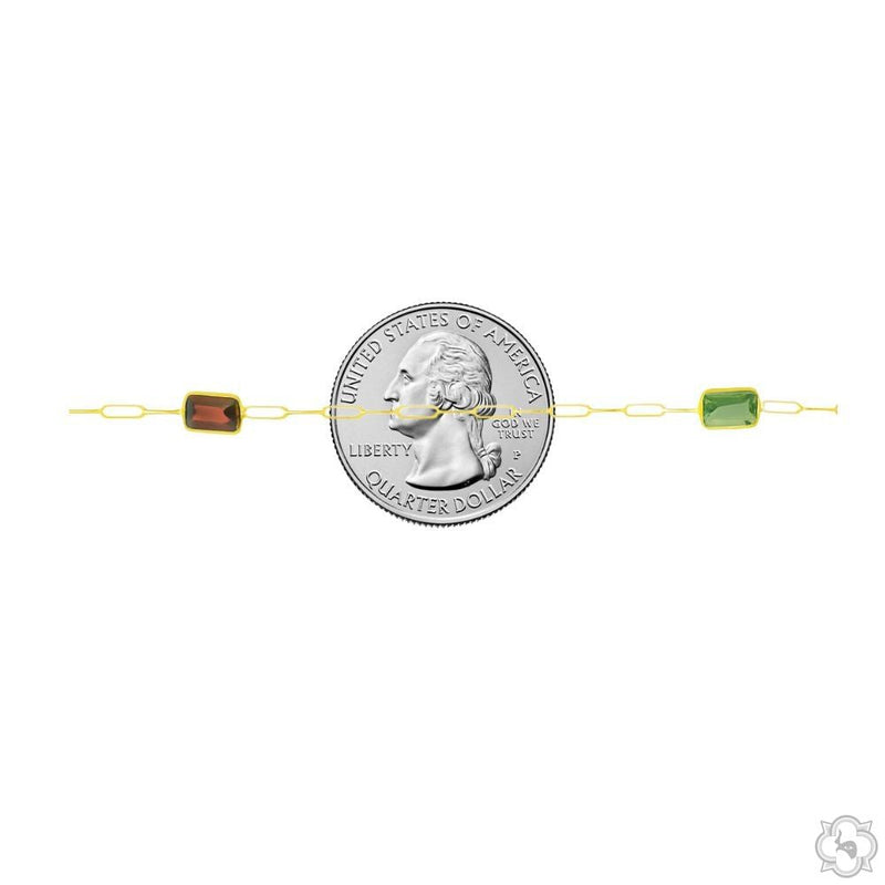 14K Gold Rainbow Gem Link Necklace, photo 5 of 5