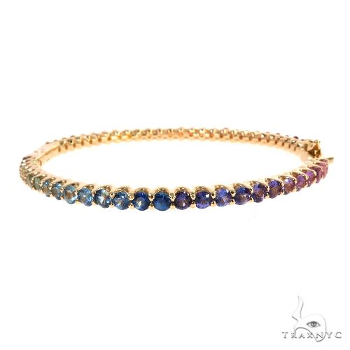 Rainbow Sapphire Bangle Bracelet 67813 - Image 1