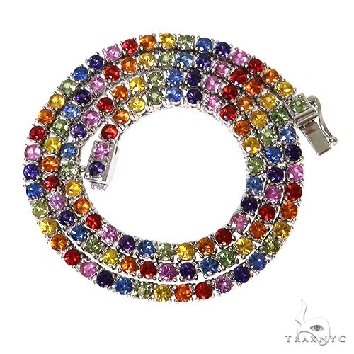 Rainbow Sapphire Tennis Chain 67477 – TraxNYC