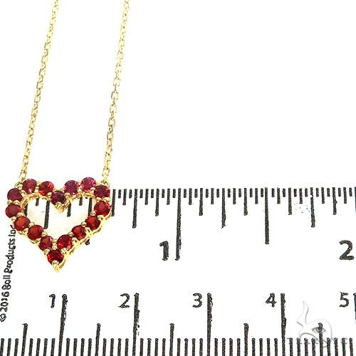 14K Gold Red Sapphire Heart Necklace, photo 5 of 5