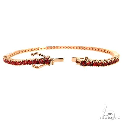 14K Gold Red Sapphire Tennis Bracelet, photo 2 of 6