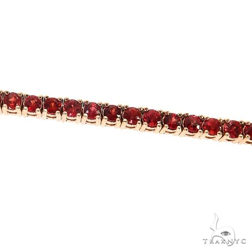 14K Gold Red Sapphire Tennis Bracelet, photo 3 of 6