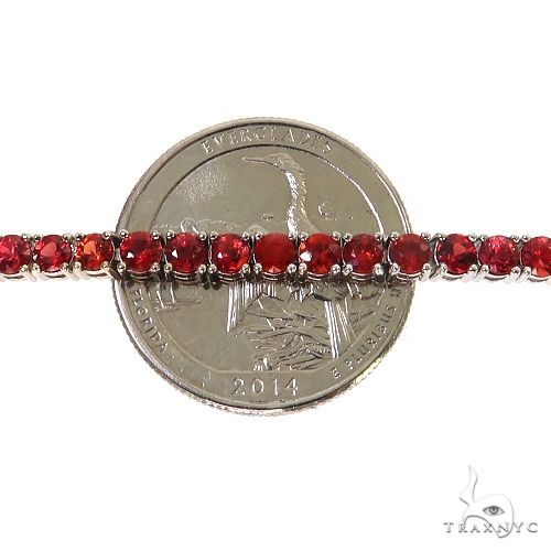 14K Gold Red Sapphire Tennis Bracelet 3.2mm 7 Inches, view 3