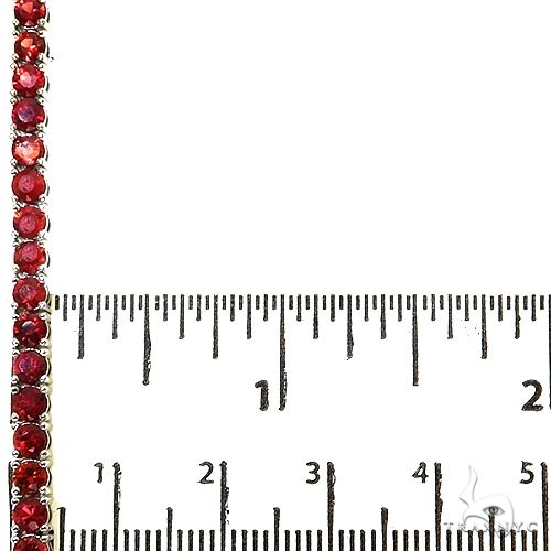 14K Gold Red Sapphire Tennis Bracelet 3.2mm 7 Inches, view 4