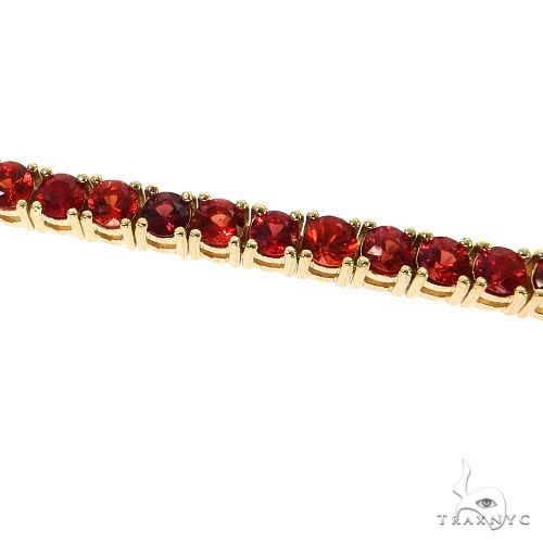 14k Gold Red Sapphire Tennis Bracelet (0.15ct Each), photo 3 of 6