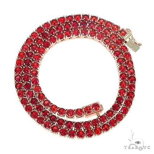 Red Sapphire Tennis Chain in 14K gold