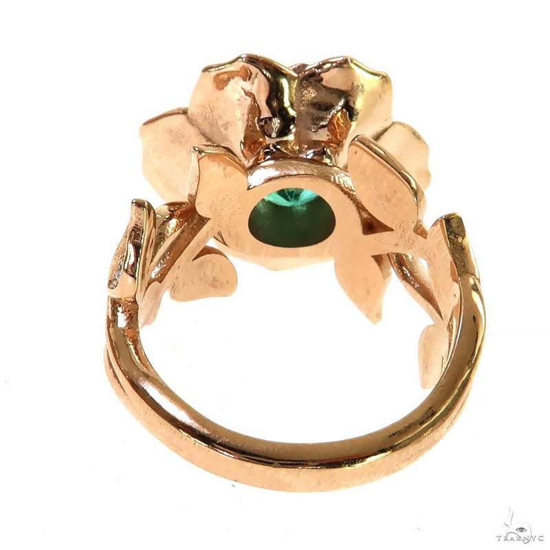 14K Gold Rose Garden Emerald Ring, photo 4 of 7