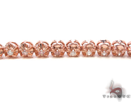 10K Rose Gold Pink and White Color Diamond Chain 40 Inches 6mm, photo 3 of 10