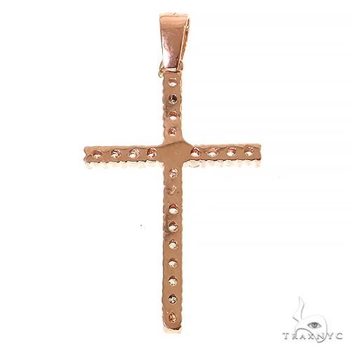 14K Gold Round Cut Cross Crucifix, photo 4 of 4