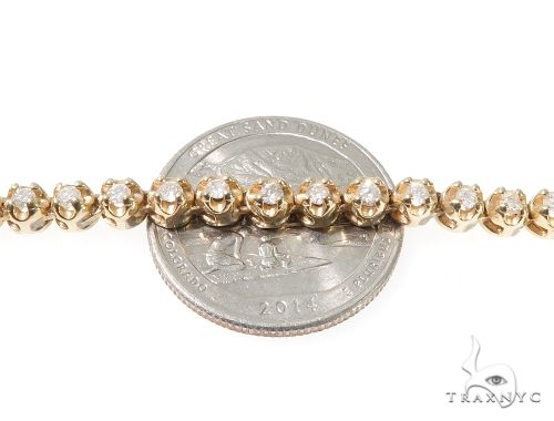 14K Gold Round Cut Prong Diamond Chain 22 Inches 4mm, photo 3 of 9