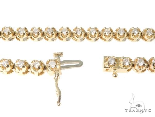 14K Gold Round Cut Prong Diamond Chain 22 Inches 4mm, photo 7 of 9