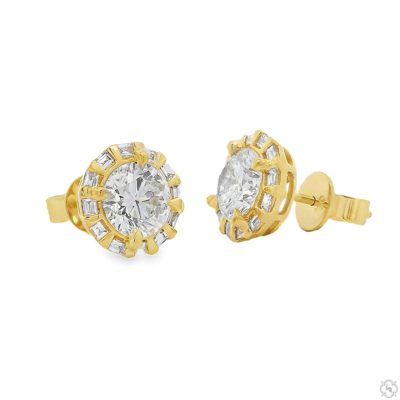 18K Gold Round Lab-Grown Diamond Studs, photo 4 of 7