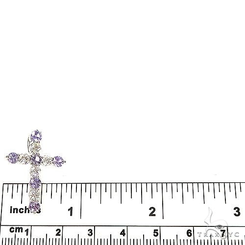 14K Gold Royal Purple Sapphire Diamond Cross, photo 5 of 5