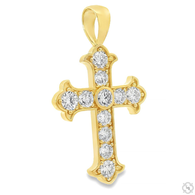 14K Gold Royal Lab-Grown Diamond Cross Pendant, photo 2 of 7