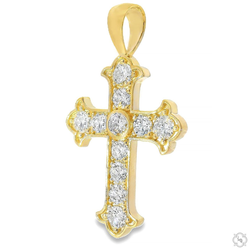 14K Gold Royal Lab-Grown Diamond Cross Pendant, photo 3 of 7