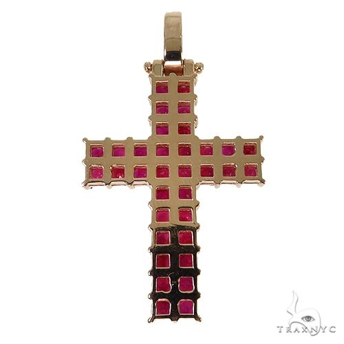 Ruby 2 Row Princess Cut Sapphire Cross 67790 67791 - Image 4