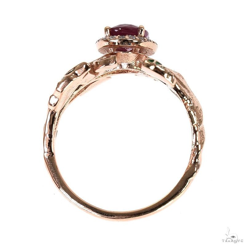 14K Gold Ruby Flower Ring, photo 4 of 7