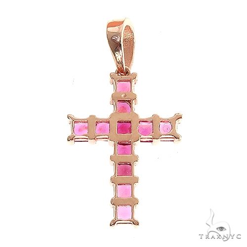 14K Gold Ruby Princess Cut Cross, photo 4 of 6