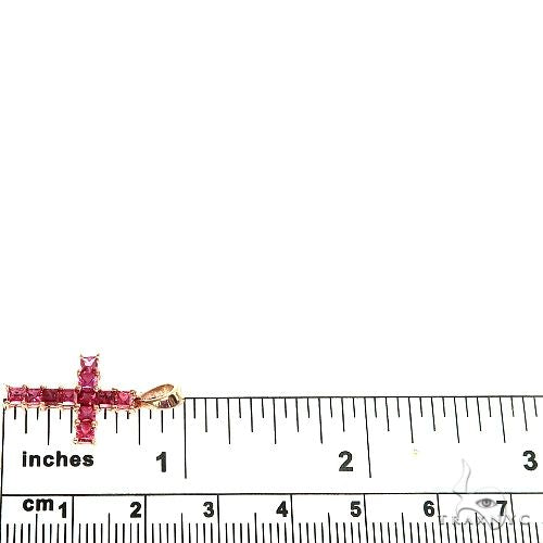 14K Gold Ruby Princess Cut Cross, photo 6 of 6