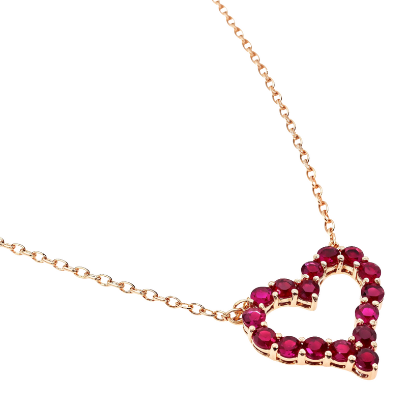 14K Gold Ruby Heart Necklace, photo 2 of 6