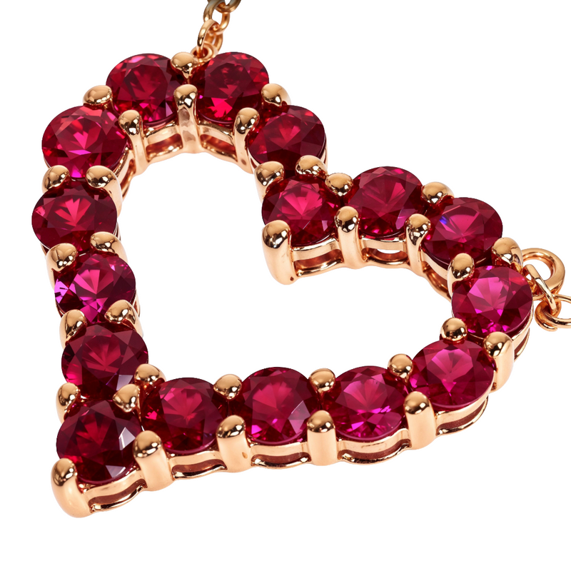 14K Gold Ruby Heart Necklace, photo 3 of 6
