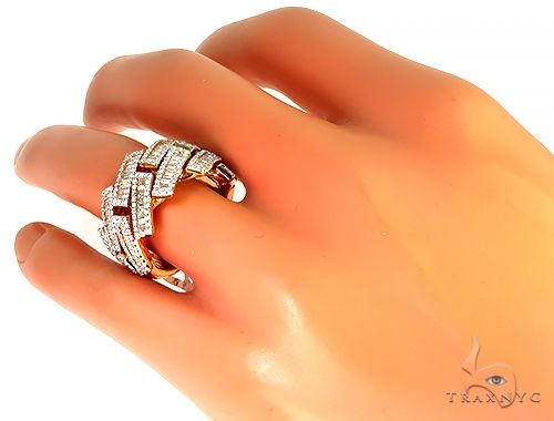 14K Yellow Gold Baguette Diamond Cuban Ring, photo 8 of 8