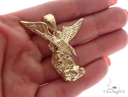 14K Gold Saint Michael Pendant, photo 5 of 7