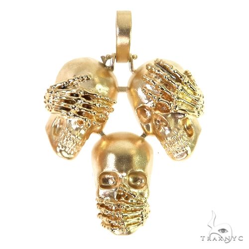 See No Evil, Hear No Evil, Speak No Evil Skull Pendant 67761 – TraxNYC