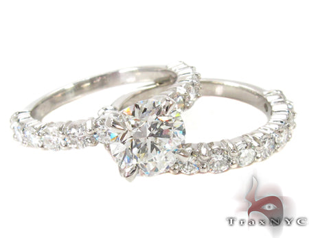 White gold Serenade wedding band set with diamond-set matched rings