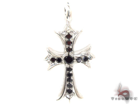 Silver Black Diamond Cross Crucifix 32659 | TraxNYC
