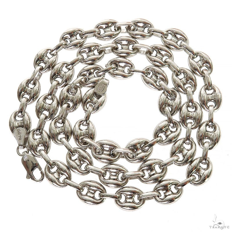 Silver Hollow Puffed Mariner Link Chain 6mm, photo 3 of 4