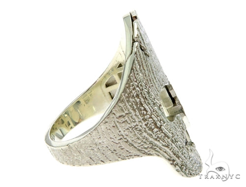 Silver Spartan Mask TraxNYC Prong Diamond Ring, photo 7 of 10