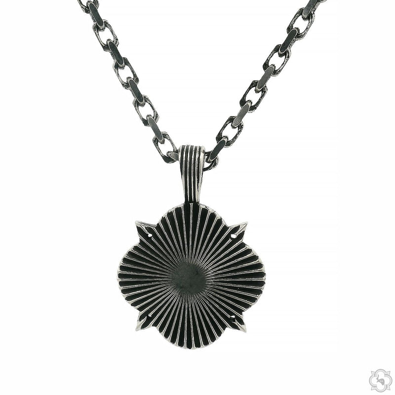 Silver TraxNYC Logo Antiqued Finish Pendant Set With Cable Chain - Limited Edition, photo 4 of 10