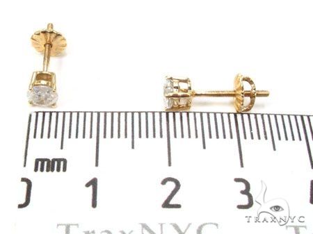 14K Gold Single Prong Diamond Earring Stud, photo 5 of 5