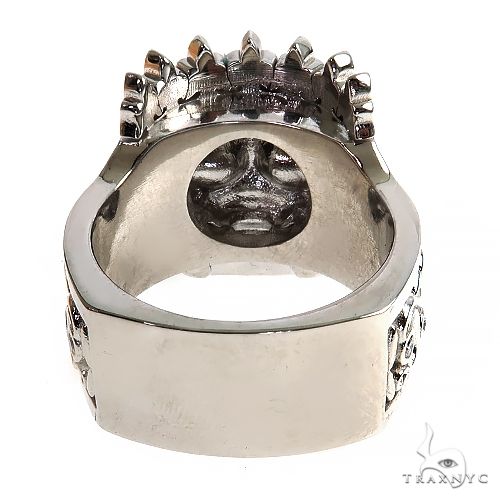 Platinum 0.98 Ctw Lab-Grown Diamond Skull Sovereign Crown Ring, view 4