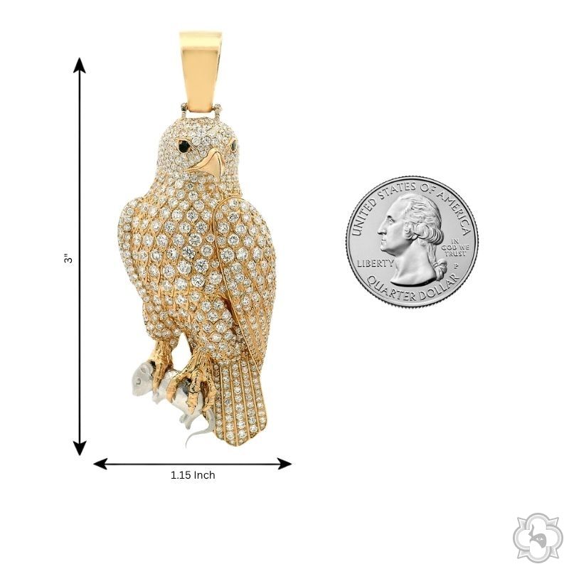 10K Gold Sky Killer Hawk Diamond Pendant, photo 9 of 9