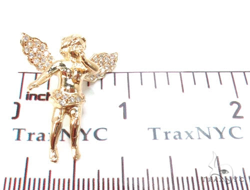 Small 14K Gold Diamond Angel Pendant, photo 8 of 8