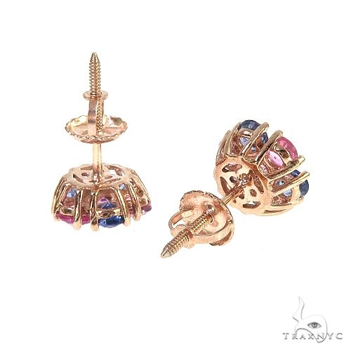 14K Gold Small Cotton Candy Flower Earrings, photo 3 of 4