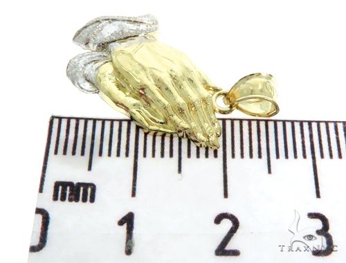 Small Two Tone Golden Prayer Pendant in 10K Gold, photo 5 of 6