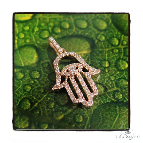 18K Gold Small Hamsa Pendant, photo 4 of 8