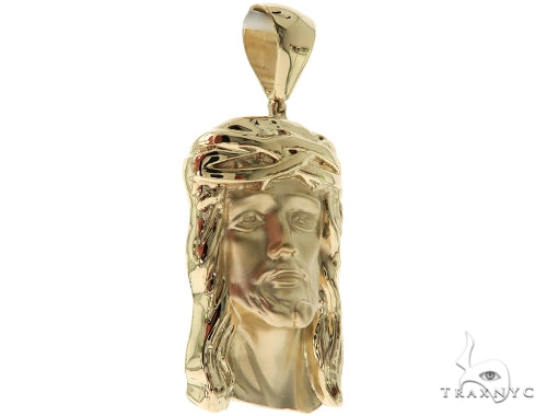 Solid 14K Gold Jesus Pendant, photo 2 of 7