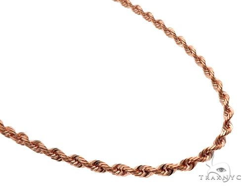 Solid 14K Rose Gold Rope Link Chain 24 Inches 4.7mm 64583 - Image 2