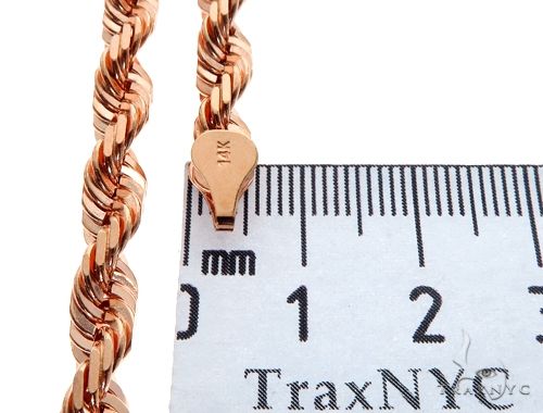 Solid 14K Rose Gold Rope Link Chain 24 Inches 6mm 64587 - Image 6
