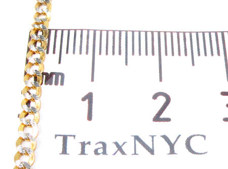10K Gold Solid Cuban Diamond Cut Bracelet 3mm 8 inches, photo 4 of 6
